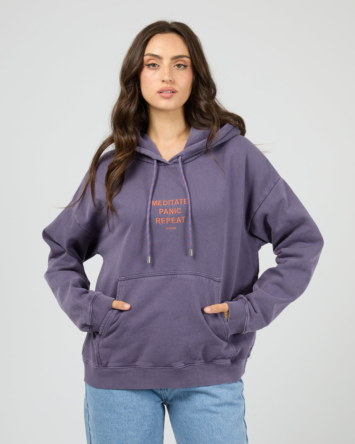 Loop State Recycled Pull On Hood Vintage Aubergine