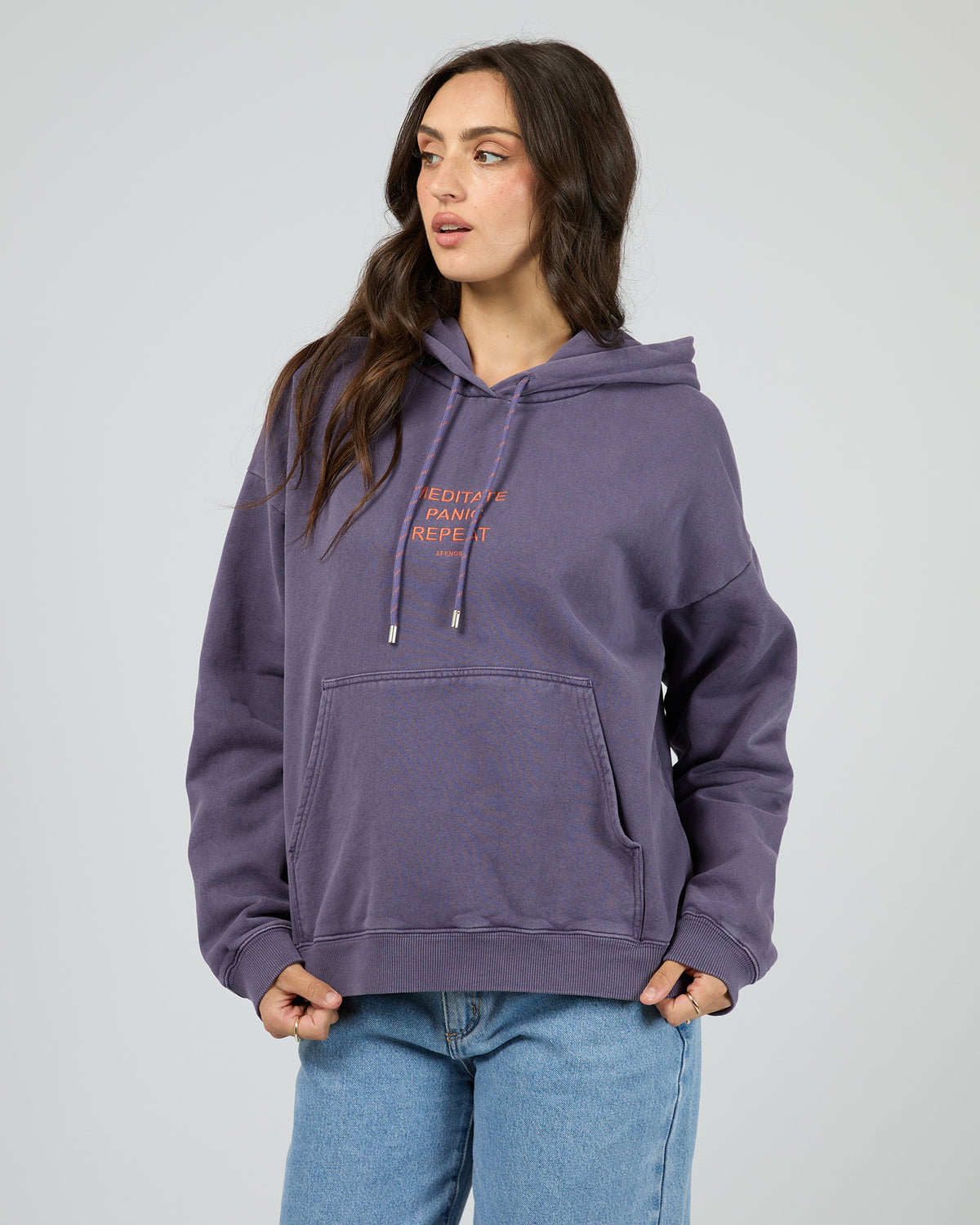 Loop State Recycled Pull On Hood Vintage Aubergine