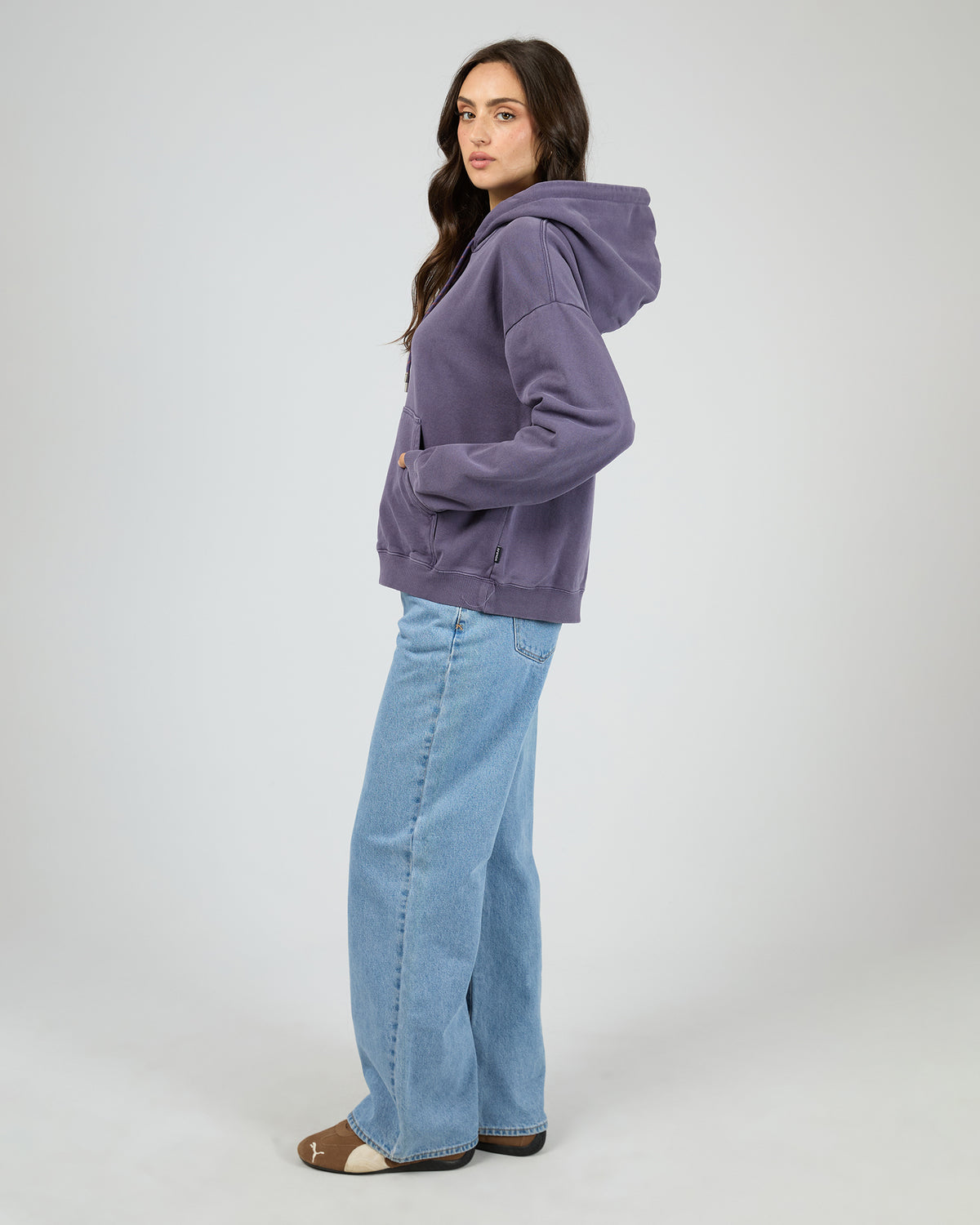 Loop State Recycled Pull On Hood Vintage Aubergine