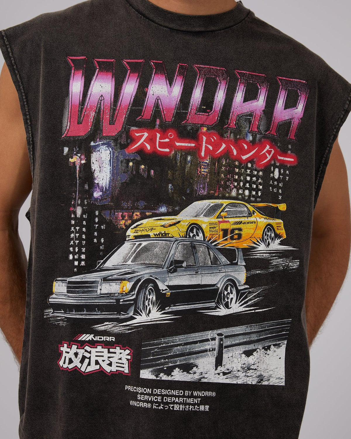 Wndrr-Speedhunter Vintage Muscle Top Washed Black-Edge Clothing