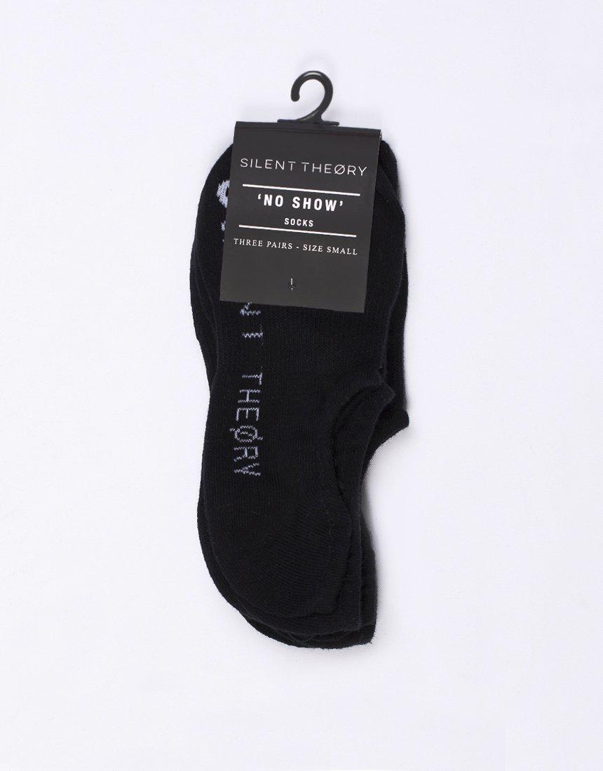 Silent No Show Sock 3 Pack Black