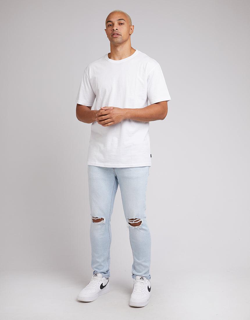 A Brand-A Dropped Skinny Mirror Rip Mirror Rip-Edge Clothing
