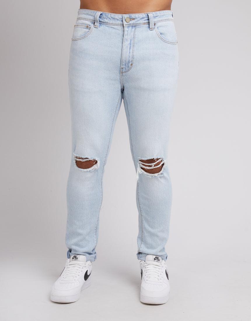 A Brand-A Dropped Skinny Mirror Rip Mirror Rip-Edge Clothing