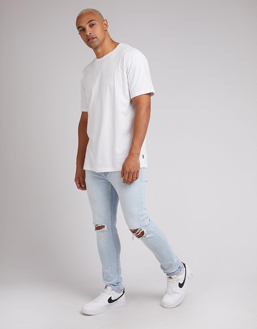 A Brand-A Dropped Skinny Mirror Rip Mirror Rip-Edge Clothing