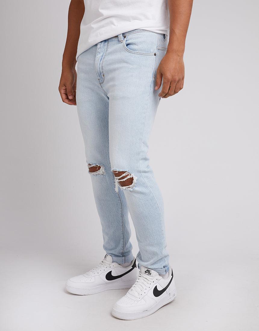 A Brand-A Dropped Skinny Mirror Rip Mirror Rip-Edge Clothing