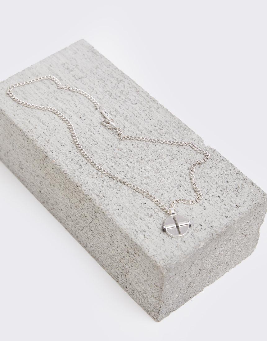 Icon-Amplified Bolt Coin Necklace Silver-Edge Clothing