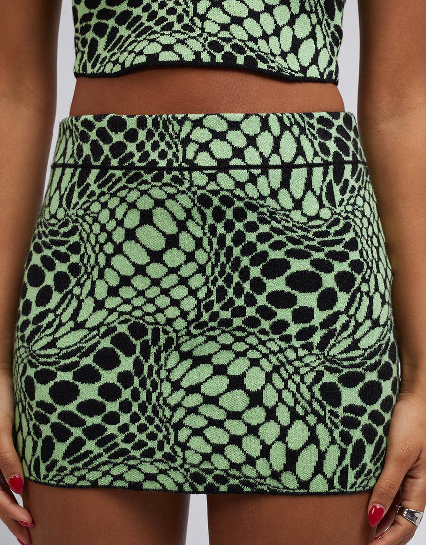 Motel-Haru Skirt Geo Polka Arca Green-Edge Clothing
