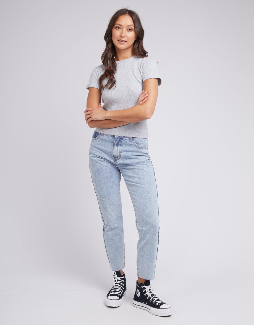 Front Left Box Tee - Grey Marle