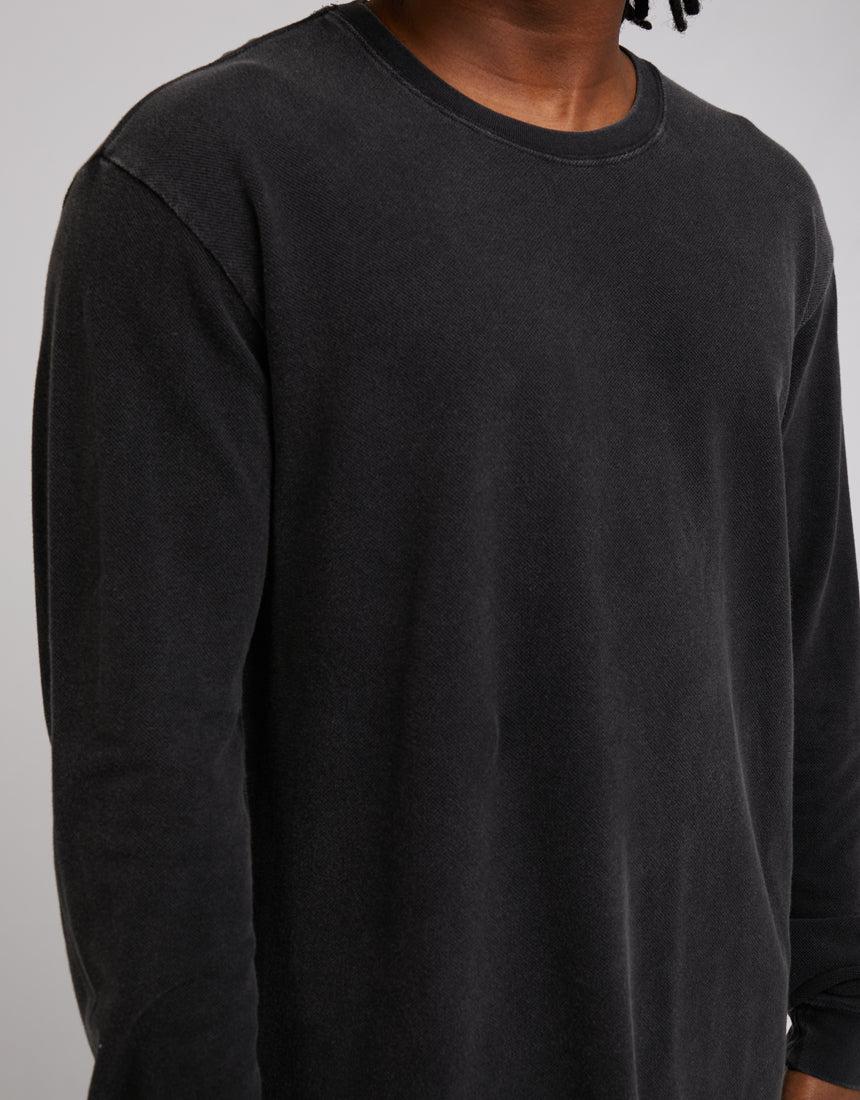Silent Theory-Pique L/s Tee Washed Black-Edge Clothing
